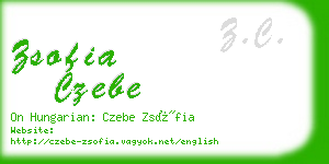 zsofia czebe business card